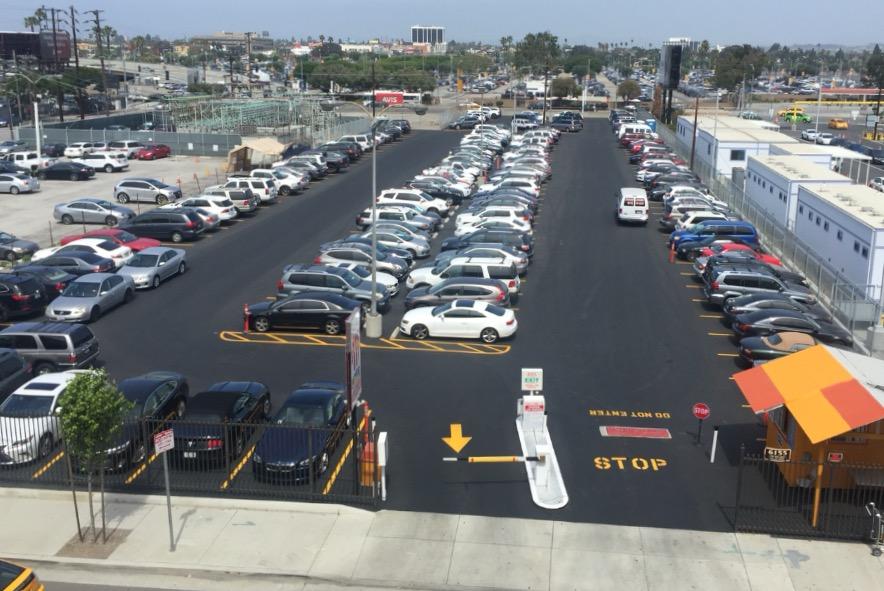 Private parking lot near LAX with shuttle service and secure entry